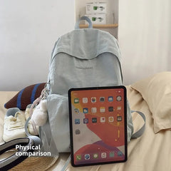 LIZAKOSHT  -  Junior High School Girl Backpack Summer New College Style Bow School Backpack Fashion Candy Colored Pleated Backpack School Bag