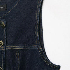 LIZAKOSHT  -  Spring New Style ZR Women's Slim Fit Denim Vest Fashionable Versatile Commute Style Polyester Fiber Casual Single Piece