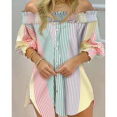 LIZAKOSHT  -  One Shoulder Sexy Backless Temperament Commuter Print Dress for Women