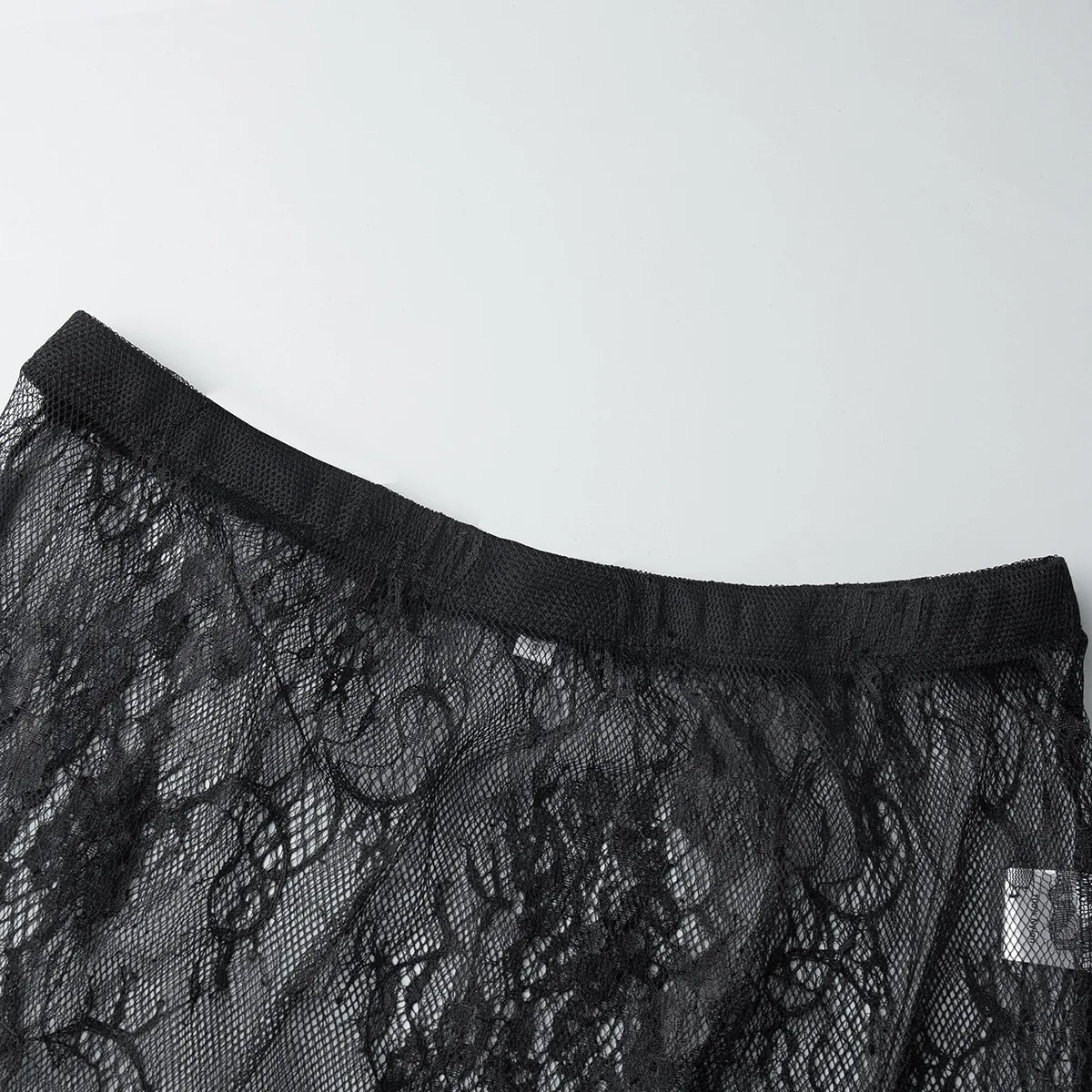 LIZAKOSHT  -  Black Lace Long Skirt 2026 Summer Sexy Perspective Niche Temperament Skirt