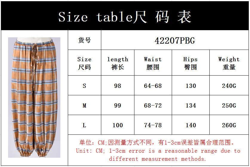 LIZAKOSHT  -  Y2K Vintage Plaid Printed Loose Pants Women Boho Ramie Bloomers Female Fashion Versatile Drawstring Streetwear Casual Trousers
