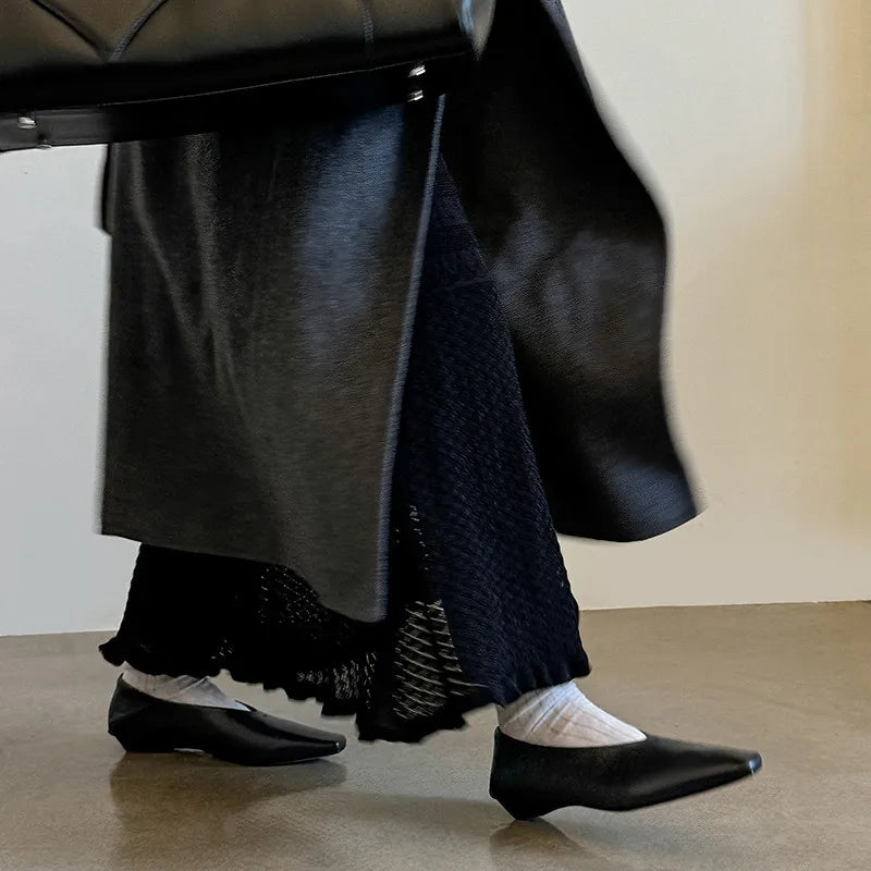 LIZAKOSHT  -  Fashion Pumps New High Quality Genuine Leather Shoes Square Head Low Heel Women's Shoes Daily Lightweight Shoes