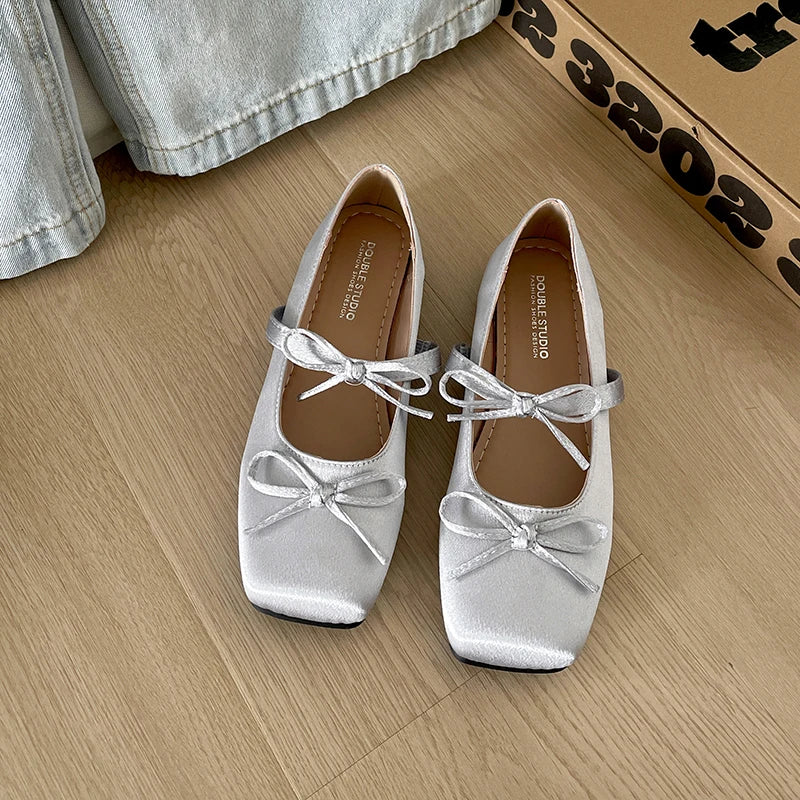 LIZAKOSHT  -  Spring Butterfly-knot Women Mary Jane Shoes Comfort Soft Sole Flats Ladies Casual Dress Ballerina Footwear