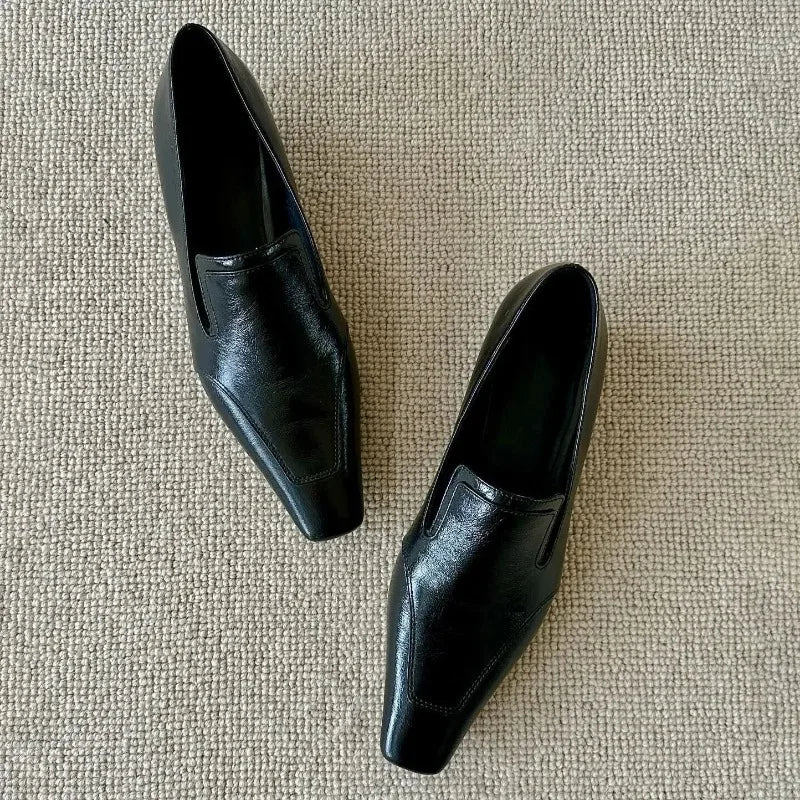 LIZAKOSHT  -   Versatile Low Heel Square Toe Slip-On Women's Shoes Fashionable Rubber Upgraded Comfortable Spring Autumn Collection