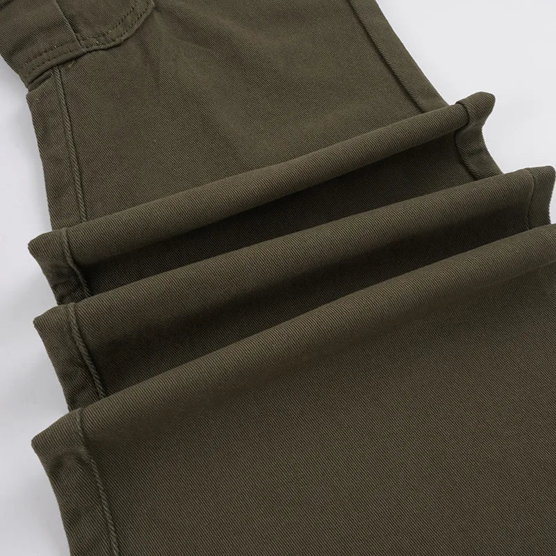 LIZAKOSHT  -  Vintage Low Rise Cargo Flare Pants Multi Pocket Streetwear Trousers