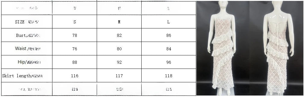 LIZAKOSHT  -  Design Sense Women's Popular Suspender Ruffle Dress, Backless Lace Sexy Hip Long Skirt