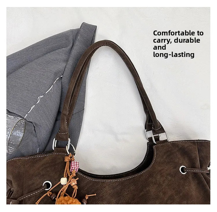 LIZAKOSHT  -  Simple Fashion Suede Crossbody Bag Women Large Capacity Shoulder Bag for Work Comfortable and Versatile Texture Commuting Bag