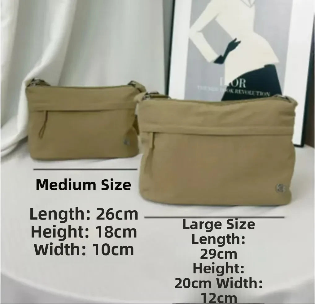 LIZAKOSHT  -  Waterproof Canvas Nylon Crossbody Bag Lightweight Faionable Mom Bag Leisure Walking oulder Bag Zipper Closure Soft Ox...