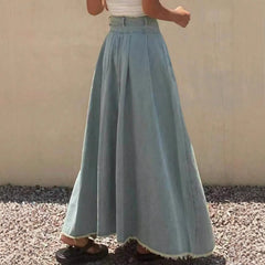 LIZAKOSHT  -  Spring New American Style Casual Elegant Versatile Denim Skirt Straight Cut Long Casual Chic Midi Skirt for Daily Wear