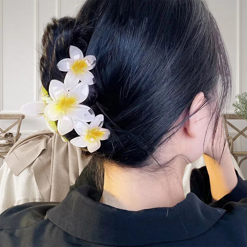 LIZAKOSHT  -  Fashion Gradient Egg Flower Hair Claws Clip Women Girls Sweet Acrylic Hairpins Summer Beach Hawaiian Headwear Hair Accessories