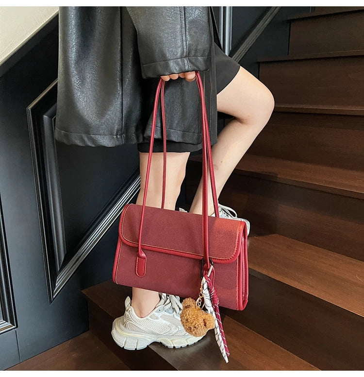 LIZAKOSHT  -  Retro Underarm Bag Large Capaci Casual Commuter Women's Bag oulder Bag Office Bag Faionable Simple Sle Korean Sle