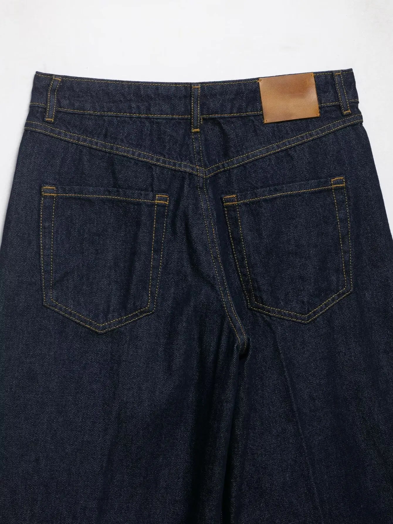 LIZAKOSHT  -  Fashion Baggy Deep Blue High Waist Ripped Hole Straight Knee Length Wide Leg Jeans Women Loose Denim Pants Short Trousers