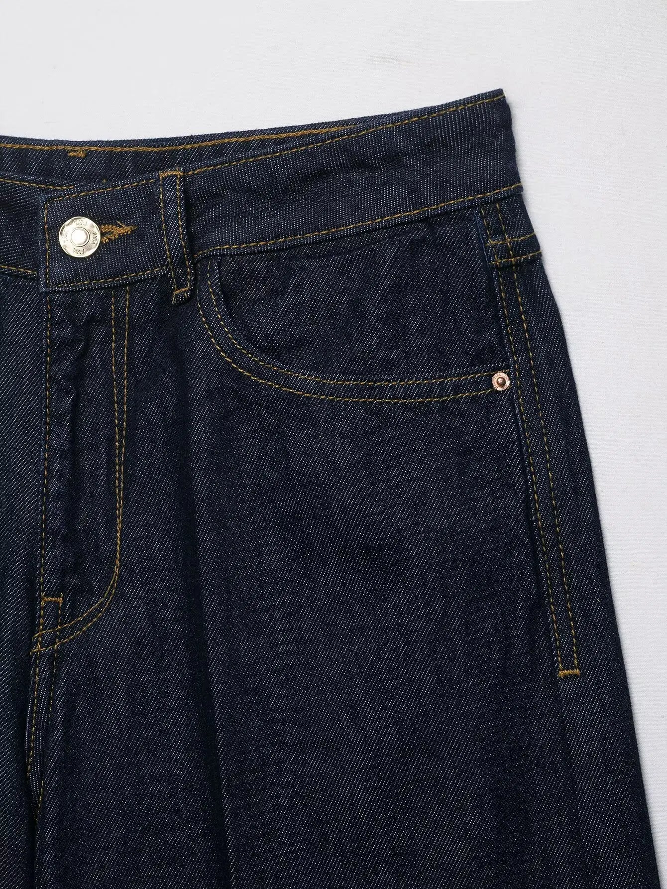 LIZAKOSHT  -  Fashion Baggy Deep Blue High Waist Ripped Hole Straight Knee Length Wide Leg Jeans Women Loose Denim Pants Short Trousers