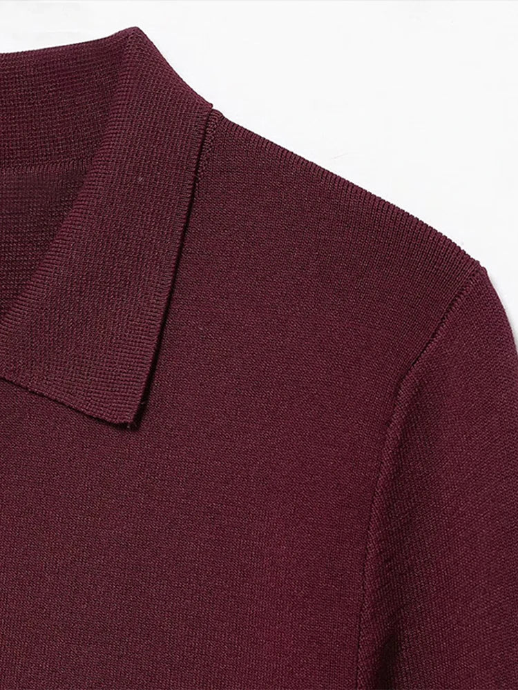LIZAKOSHT  -  Gold Single Breasted Sweater Knitted Shirt Top Short Skirt Set Women Lapel Double Pockets Knitwear Slim Fit Coat Pleated Skirts