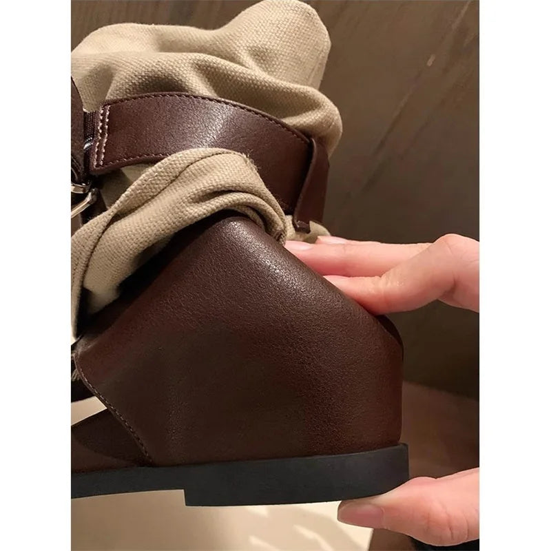 LIZAKOSHT  -  Design Style Height-increasing Insoles Flat Heels Woman Boot Sandals Summer Gladiator Clip Toe Belt Buckle Strap Shoes
