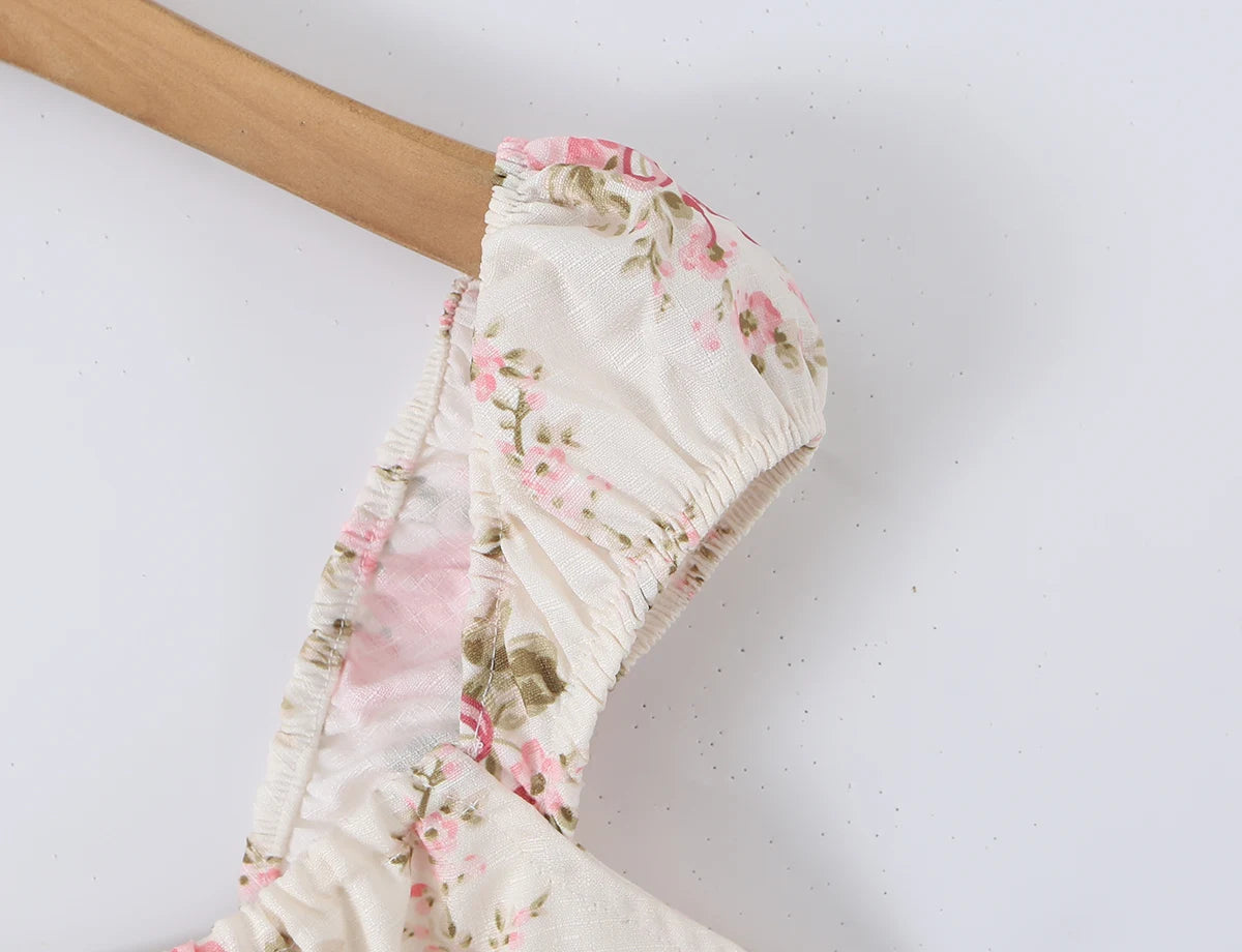 LIZAKOSHT  -  Sexy Pink Floral Print Bow Collar Elastic Strap Tank Top Slim Corset Women Lacing up Sashes Back Lace Hem Side Zipper Crop Vest