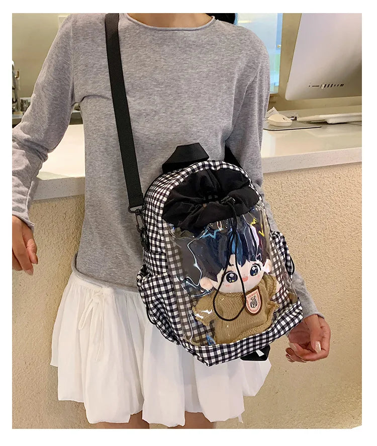 LIZAKOSHT  -  Korean Style Jelly Crossbody Bags Casual and Versatile Fashion Backpacks Large Capacity for School Students Texture Ita Bag
