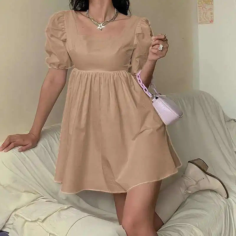 LIZAKOSHT  -  Slim Fit Bal One Collar Dr Women's Ele Sle ort Sve Cotton Summer Dr Floral Embellied A-Line Skirt