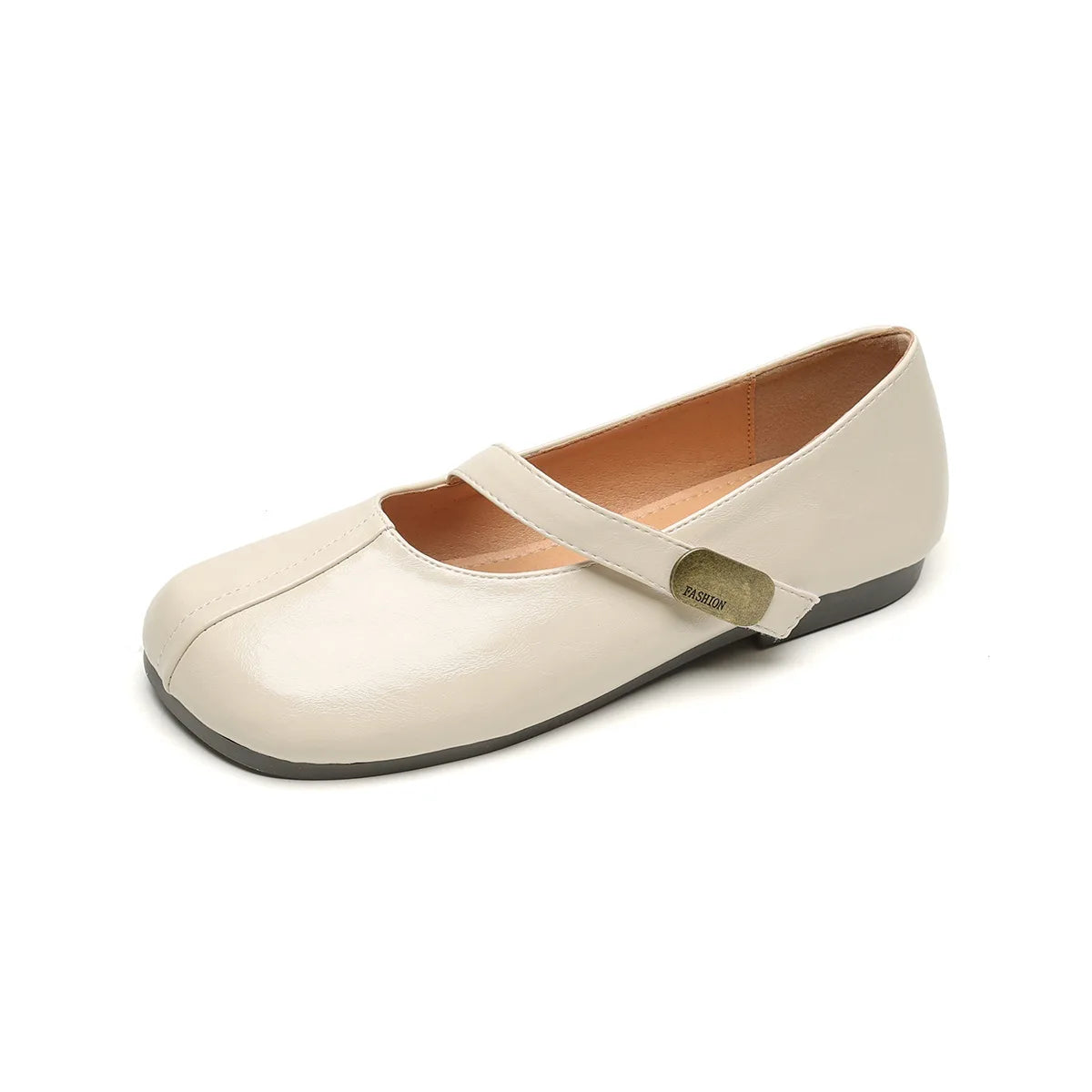 LIZAKOSHT  -  Retro Belt Strap Mary Janes Woman Lolita Flats Shoes Square Toe Cozy Slip On Loafers Female Solid Pu Leather Mocasines De Mujer