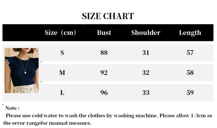 LIZAKOSHT  -  Ruffle Sleeve Mesh Knitted Femme Elegant Summer Thin Short-sleeve Knit Chic Round Neckline Shirts Vintage Pull Fancy Knitting
