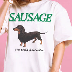 LIZAKOSHT  -  Sausage Dog Graphic T Shirt Oversized Korean Fashion Streetwear Women Tops Kawaii Cute Funny T-Shirts Y2k Aesthetic Tees Clothes