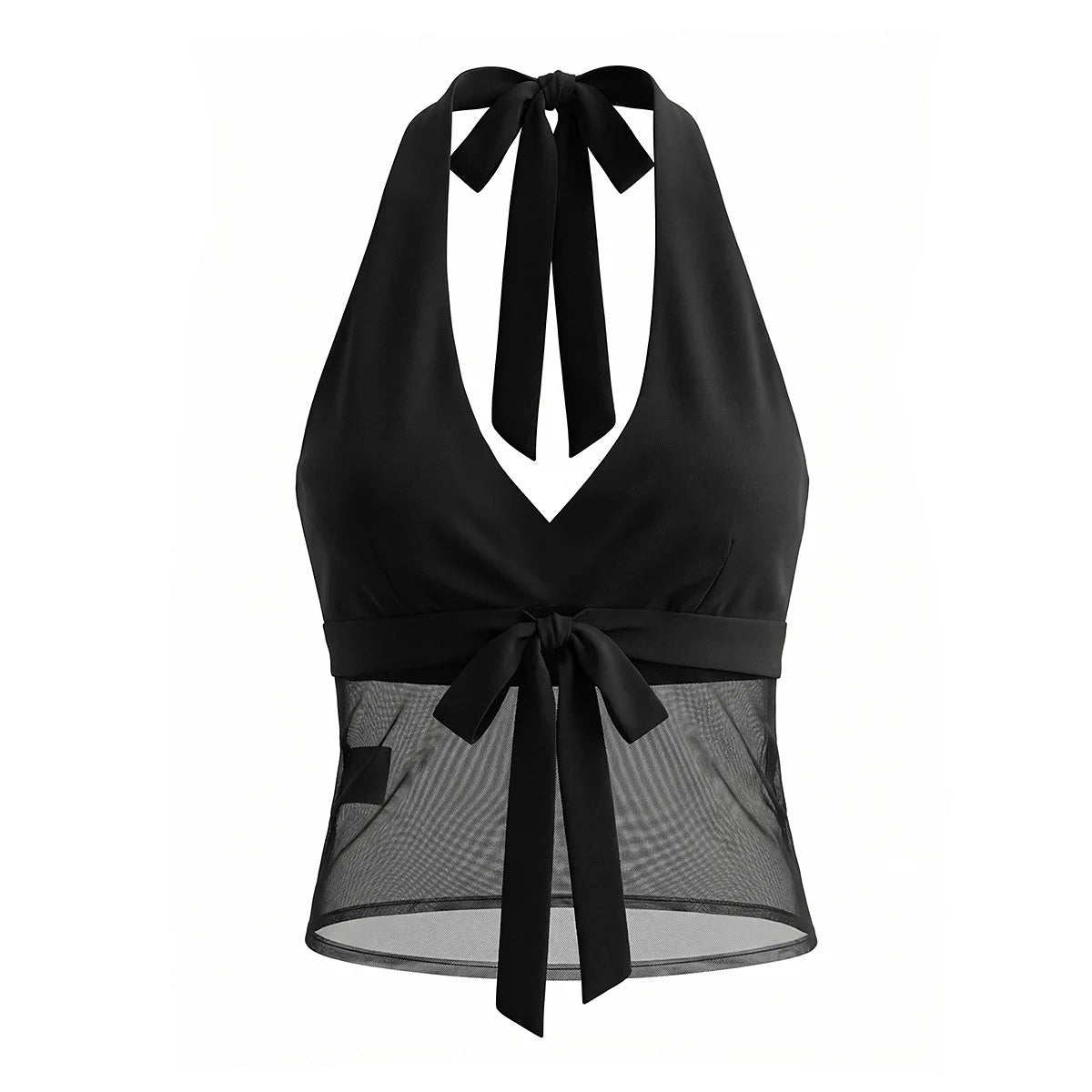 LIZAKOSHT  -  Halter Neck Camisole Polka Dot Skirt Set Women's Summer Sexy Fashionable Personality Neckband Backless Beach Vacation Black Set