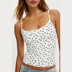 LIZAKOSHT  -  Fashion Polka Dot Slim Bikini Suit Holiday Style Suspender Tank Top Tight-fitting Underpants Lady New Beach Party Costume