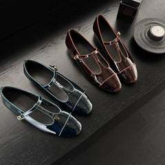 LIZAKOSHT  -  Fashion Women's Shoes New High Quality Genuine Leather Shoes Round Head T-Belt Mary Janes Shoes