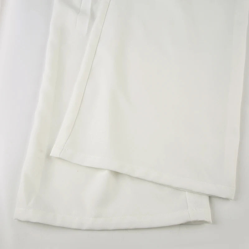 LIZAKOSHT  -  Women Casual Straight Pants with Belt High Street Fashion Lady Loose Trousers Summer Minimalist Office Wear Outfits