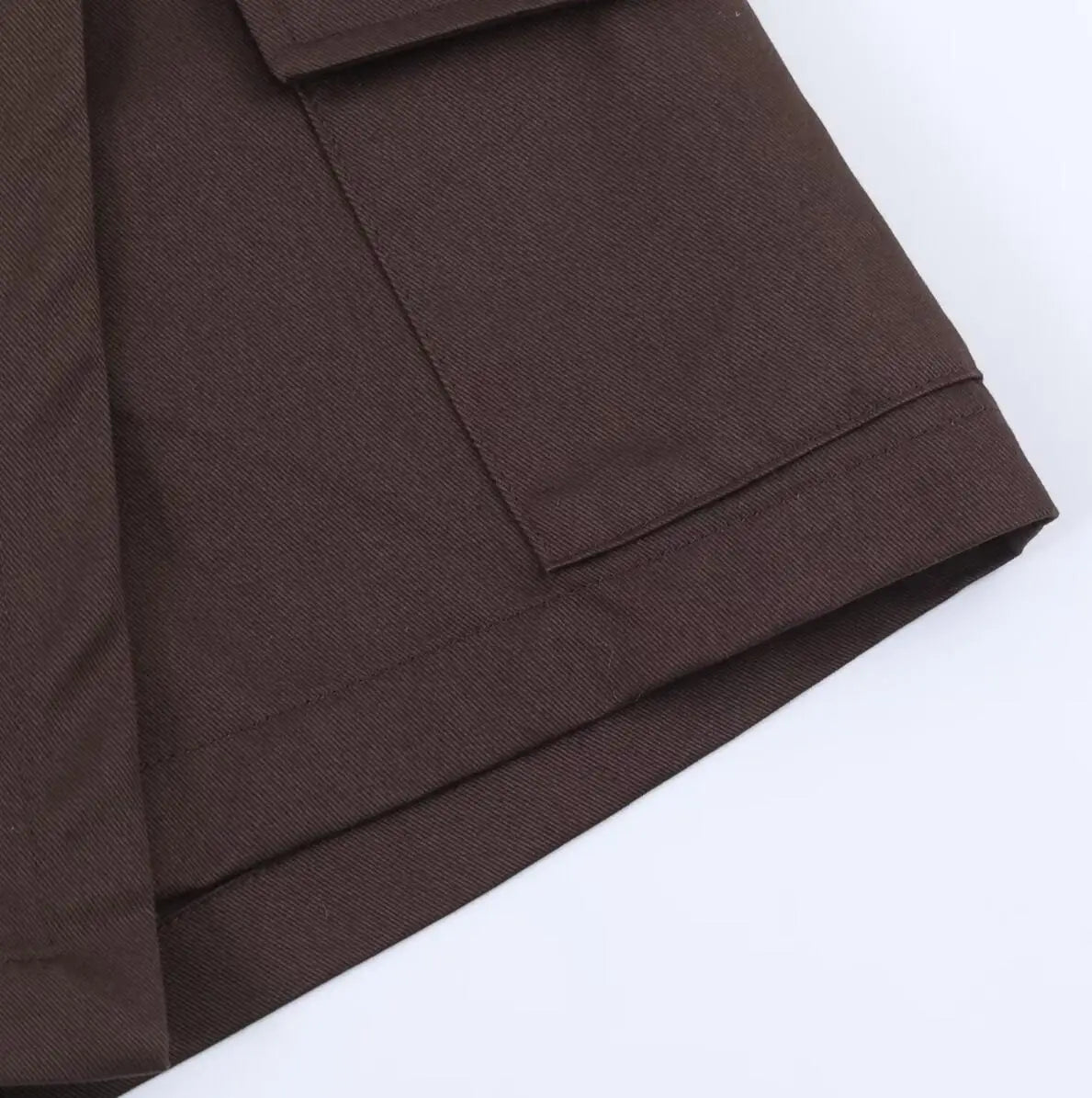LIZAKOSHT  -  Spring Summer Cargo Low Waist Shorts Skirts for Women Safari Short Trousers Side Pockets  Casual Street Bottom Deep Brown