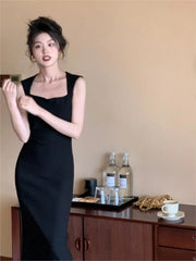LIZAKOSHT  -  Summer Classic Solid Color Elegant Dress Women's New Slim-fit Slimming Sleeveless Sexy Hip Long Dress