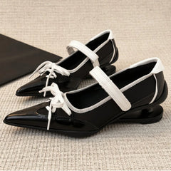 LIZAKOSHT  -  Fashion Pointed Toe Butterfly Knot Strange Style Mary Jane Shoes Women Designer Sports Ballet Shoes Elegant Party Dress Pumps