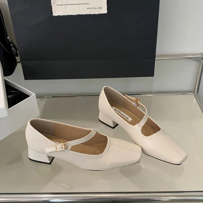 LIZAKOSHT  -  Square Toe Ballet Shoes Fashion Luxury Dress Flats Heel Mary Jane Shoes Women Loafers Casual Sneaker Female Ballerina Mujer