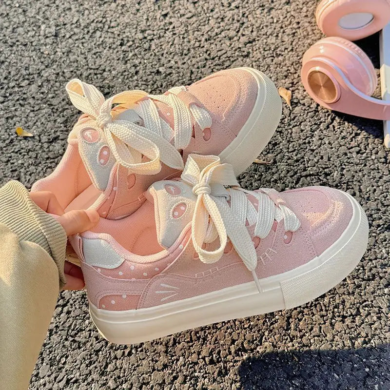LIZAKOSHT  -  Pink Womens Sports Shoes Pink Sweet Korean Style Fashion Women Sneakers Lightweight Versatile Niche Low-top Sneaker