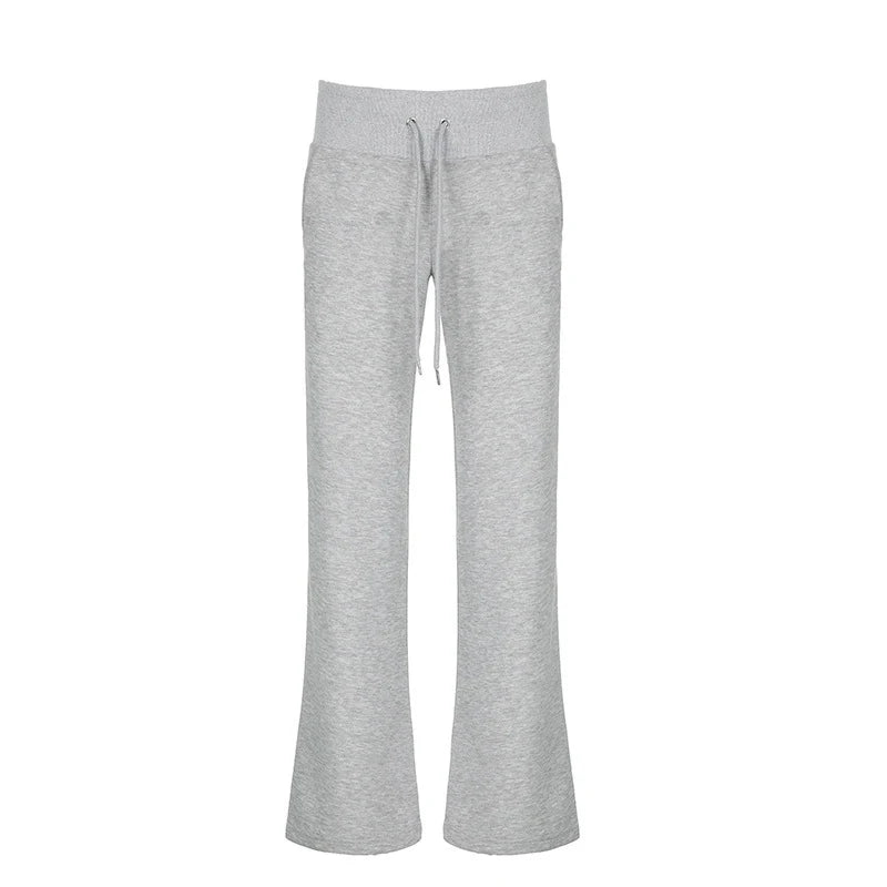 LIZAKOSHT  -  Casual Winter Autumn Women High Waist Drawstring Lace Up Pockets Sweatpants Slim Fit Sporty Fitness Leggings for Lady Clubwear