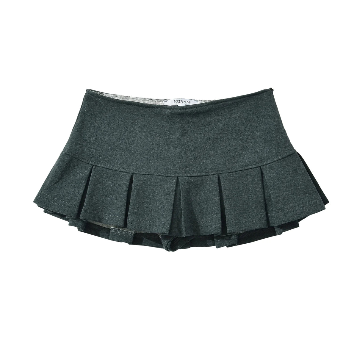 LIZAKOSHT  -  4 COLORS Y2K Side Zipper Grey Pleated Mini Skirt Sexy Low Waist Short Skater Skirts with shorts underwear