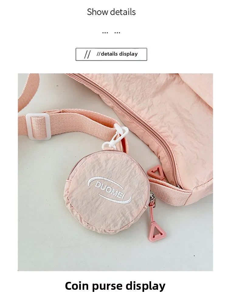LIZAKOSHT  -  Japan Style Women Crossbody Bag New Casual Nylon Letter Composite Bag Simple Large Capacity Canvas Single Shoulder Tote Bag