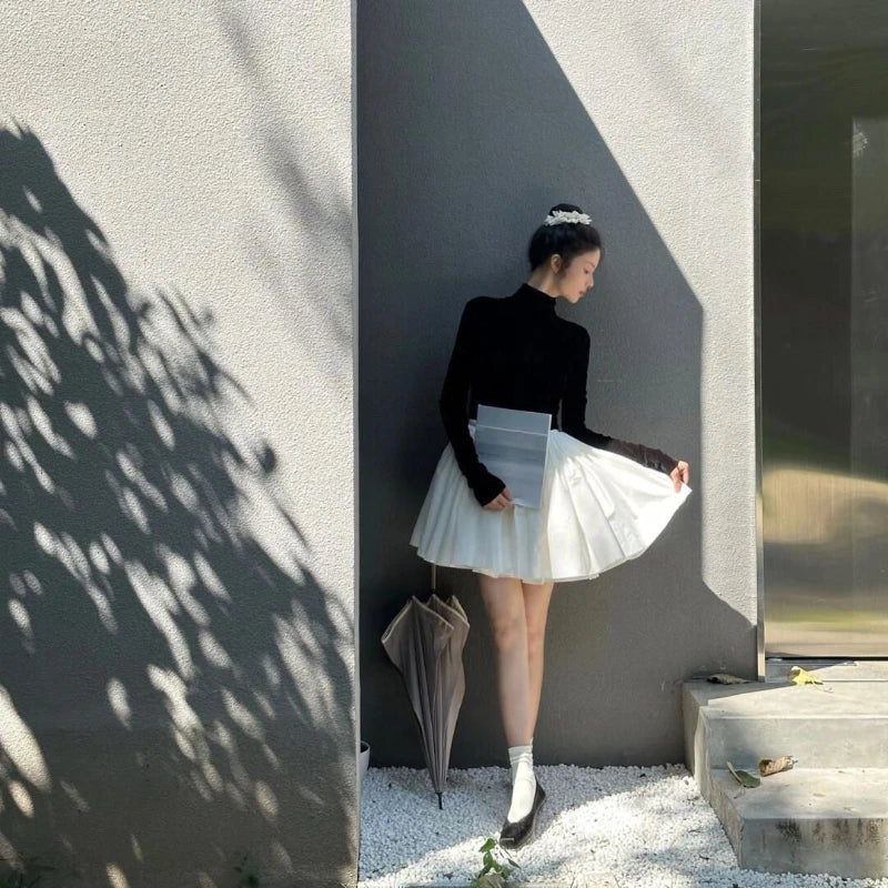 LIZAKOSHT  -  Ballet Temperament Fluffy Skirt Joker High Waist Gentle Slim Casual A Umbrella Skirt