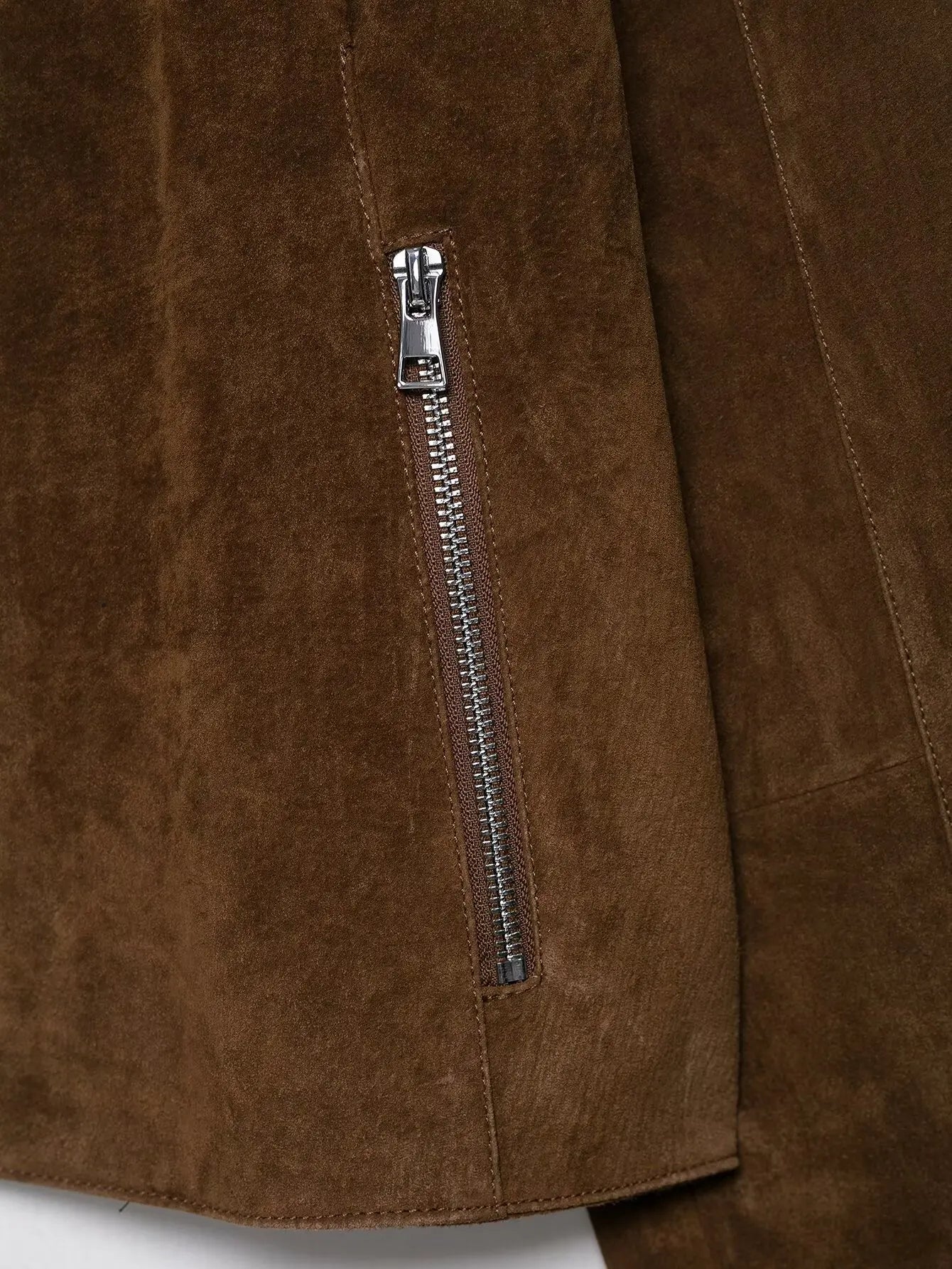 LIZAKOSHT  -  Fashion Suede Short Jackets Women Vintage Lapel Zippers Long Sleeve Pocket Jacket Coat 2025 New Autumn Winter Casual Streetwear