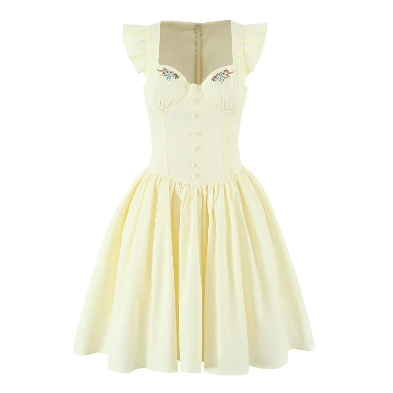 LIZAKOSHT  -  Fashion Embroidery Summer Sweet and Spicy Lace Stitching Embroidery Waist Strap Small Skirt