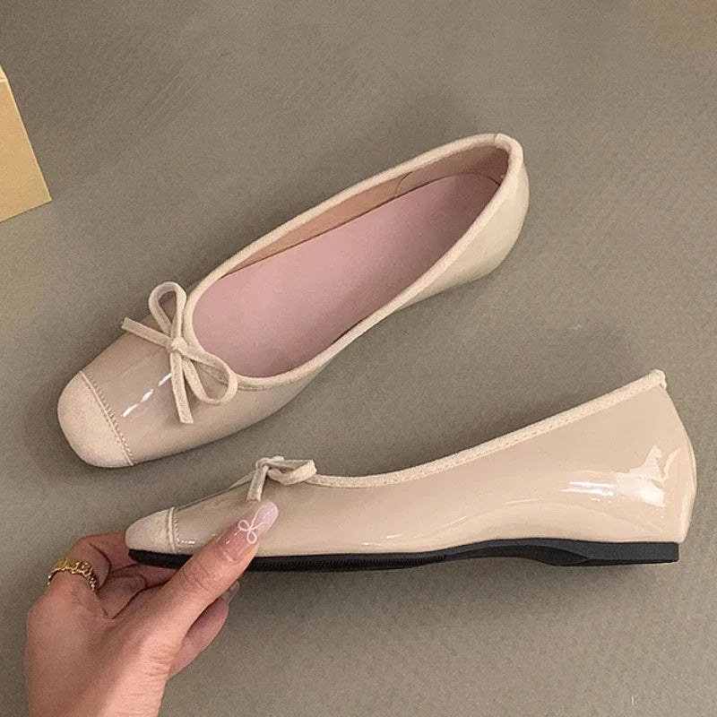 LIZAKOSHT  -  New Fashion Flat Mary Jane Shoes Women Bow Sweet Dress Shoe Comfort Casual Soft Sole Shallow Fashion Designer Brand Ballet Shoes