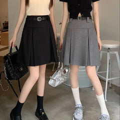 LIZAKOSHT  -  Preppy Style Pleated Skirts High Waist Women Summer Spring Retro Japanese Fashion Vintage Harajuku High Quality Skirt