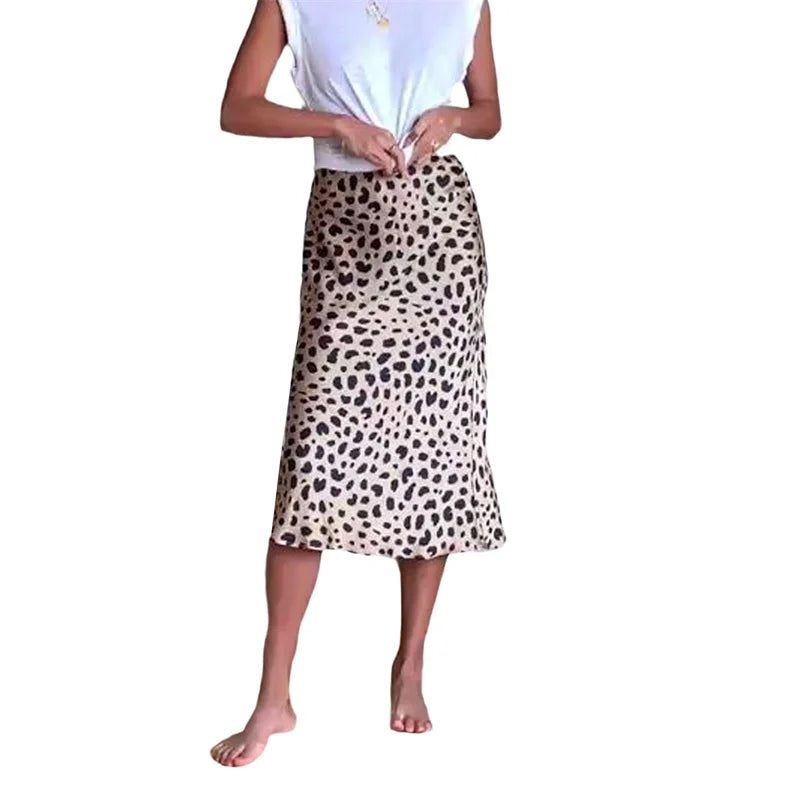 LIZAKOSHT  -  Satin Skirt Women Summer Clothes Solid Color High Waist Bodycon Midi Skirts Elegant Evening Party Skirts Streetwear