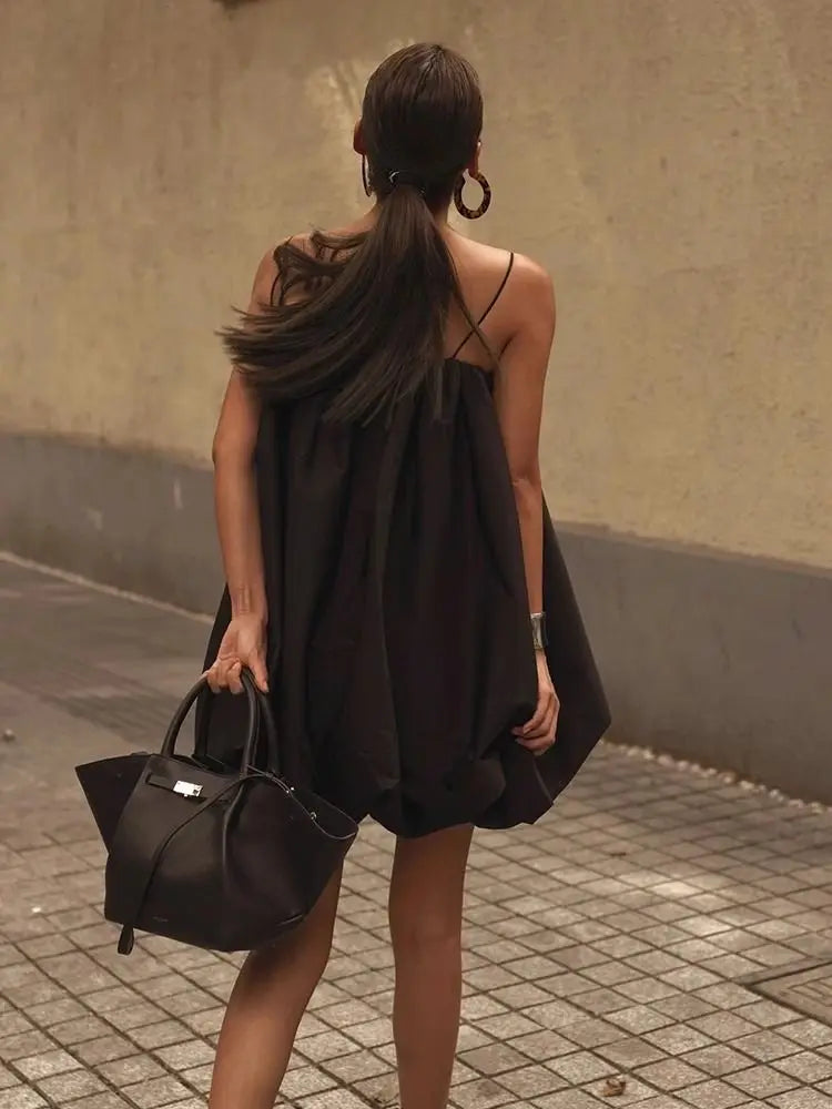 LIZAKOSHT  -  Summer French Elegant Black Loose Sling Women's Dress
