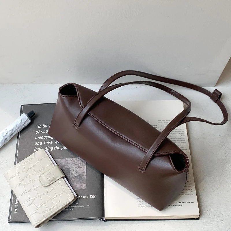 LIZAKOSHT  -  High Quality PU Baguette Shoulder Bag Women Vintage Underarm Handbag Fashion Daily Commute Tote Bag Guangzhou High Quality Bag