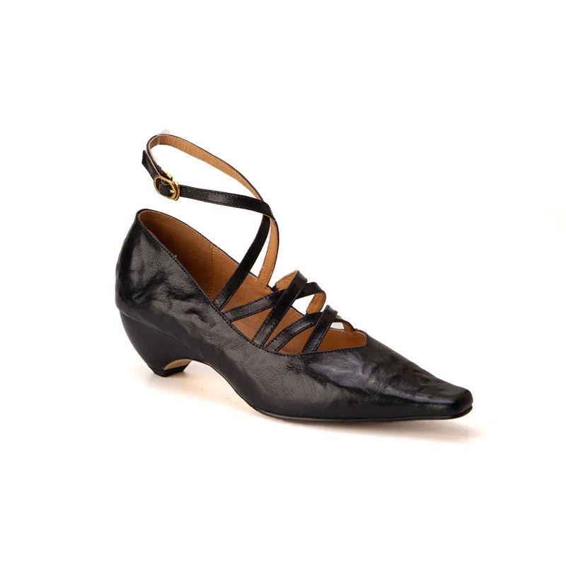 LIZAKOSHT  -  Fashion Pumps New High Quality Genuine Leather Shoes Cross Belt High Heels Commuter Women's Heels Shoes
