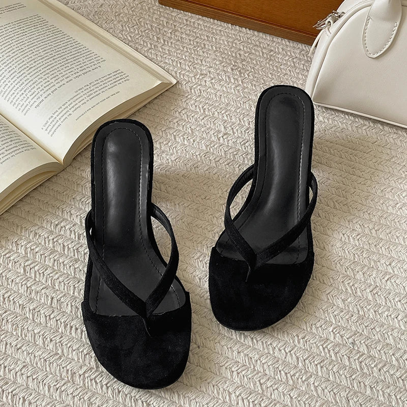 LIZAKOSHT  -  Designer Summer Women Clip Toe Slippers Fashion High Heels Stripper Party Pumps Mules Slide Shoes