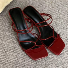 LIZAKOSHT  -  Fashion Wedge Sandals for Women Summer New Cross-tied Roman Sandals Ladies Open Toe Designer Brand High Heels Slippers Women