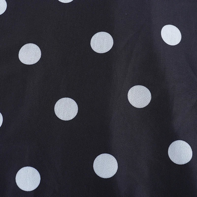 LIZAKOSHT  -  Polka Dot Printed Irregular Split Women Skirt Black High Waist Ruffles Slim Long Skirt Female Spring Casual Streetwear