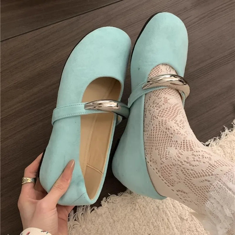LIZAKOSHT  -  Shoes Woman Flats Dress Bonded Leather Rubber  Cotton Fabric Shoes Woman Flats Dress Bonded Leather Rubber Cotton Fabric Buckle